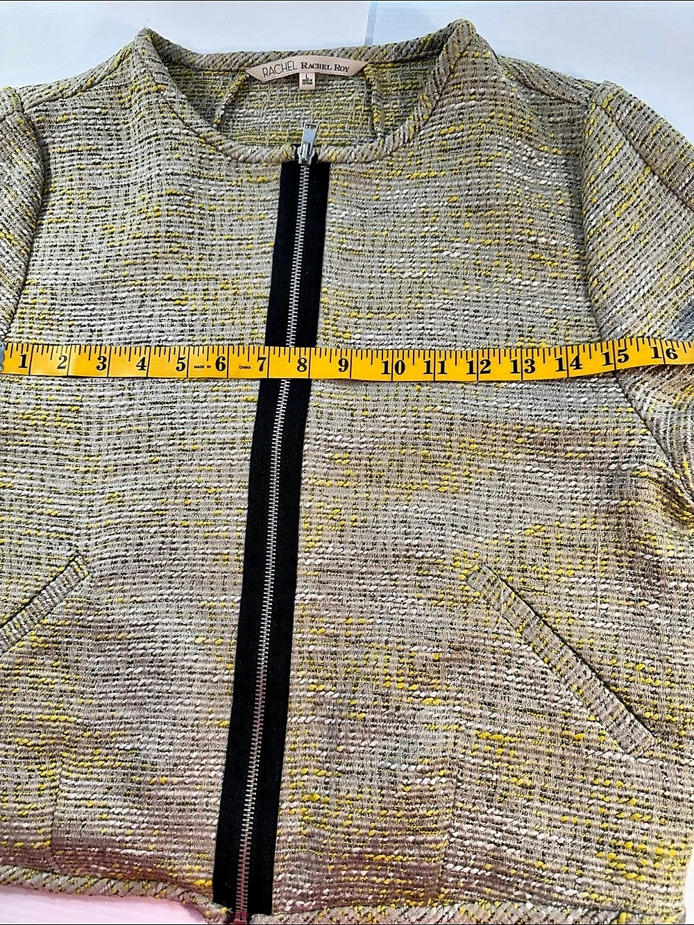 Rachel Roy Textured Jacket and Short Pants Suit, Green & Yellow